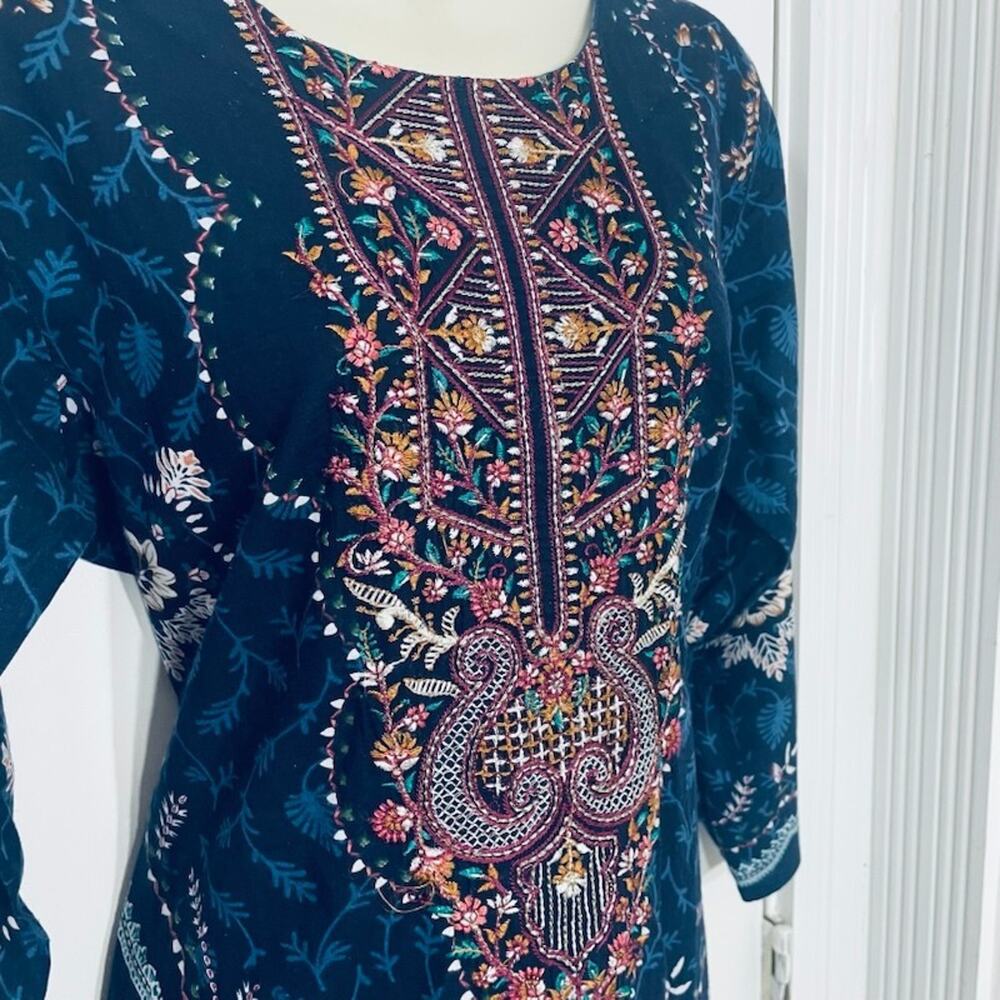 BelliZa Design Studios Embroidered Long Tunic Top Shirt Kurta XXL